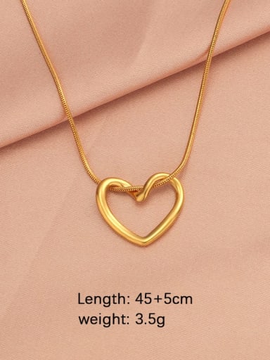 Gold LT064MP695 Stainless steel Heart Minimalist Necklace
