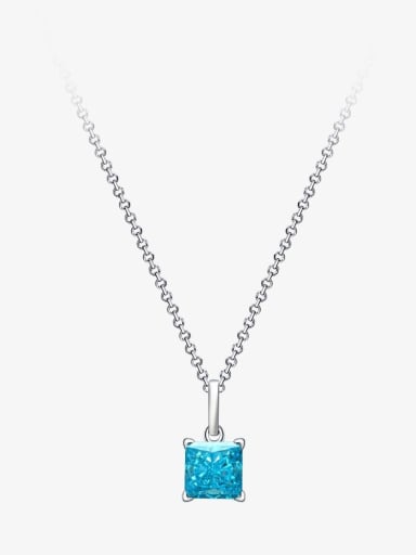 925 Sterling Silver High Carbon Diamond Geometric Minimalist Necklace