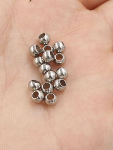 Steel color Stainless steel round hollow beads/Jewelry accessories loose beads
