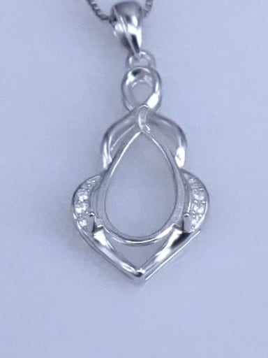 925 Sterling Silver Rhodium Plated Water Drop Pendant Setting Stone size: 9*14mm