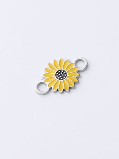 Steel color Stainless steel fresh small daisy double hole sun flower accessories