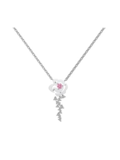 custom 925 Sterling Silver Enamel Flower Dainty Tassel Necklace