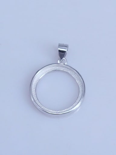 925 Sterling Silver Round Pendant Setting Stone size: 16*16mm