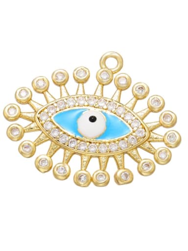 Golden eyes Brass Cubic Zirconia Micro Inlay Eye Pendant
