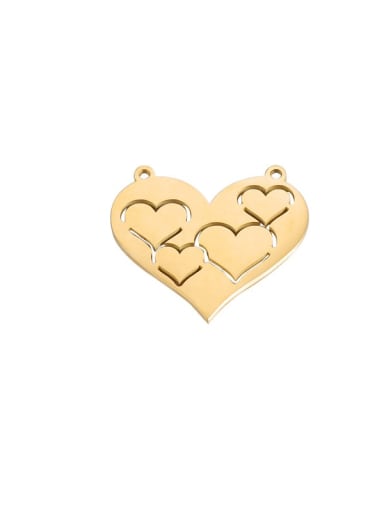 golden Stainless steel Hollow Heart Minimalist Connectors