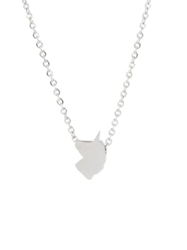 Stainless steel Geometric unicorn Dainty Necklace