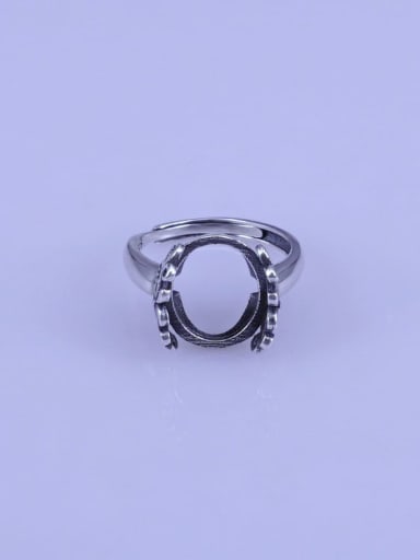 925 Sterling Silver Geometric Ring Setting Stone size: 11*14mm