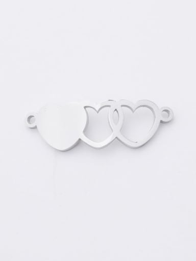 Left peach heart Stainless steel heart-shaped double hole Connectors