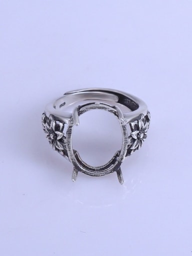 925 Sterling Silver Oval Ring Setting Stone size: 13*15mm