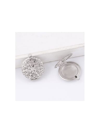 Stainless Steel Hollow Can Hold Photo Photo Box Necklace Pendant