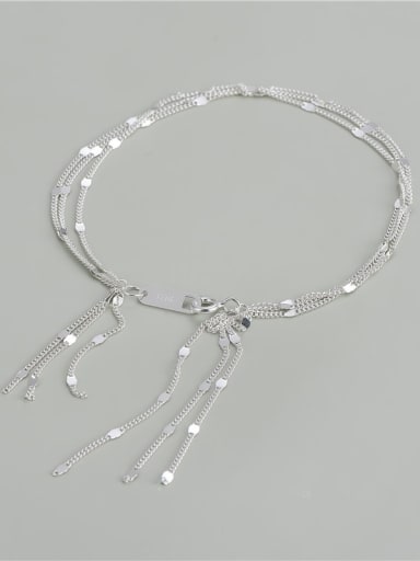 925 Sterling Silver Tassel Minimalist Strand Bracelet