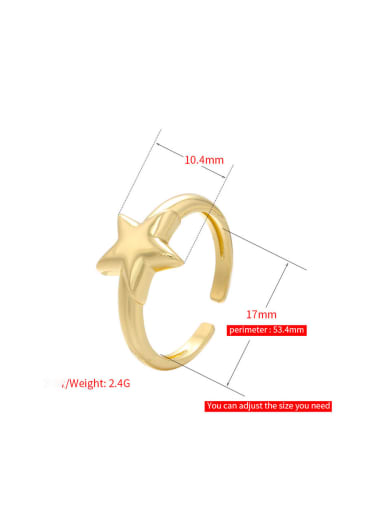 golden Brass Star Trend Band Ring