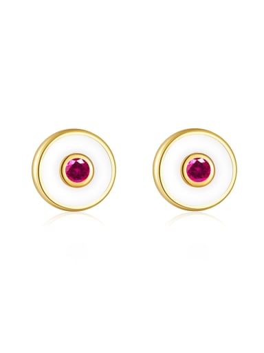 925 Sterling Silver Cubic Zirconia Enamel Evil Eye Trend Stud Earring