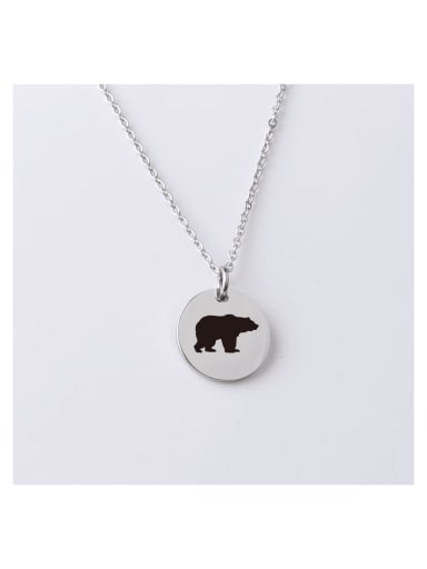 Stainless steel simple disc necklace pendant
