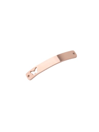 rose gold Stainless steel Rectangle Curved Minimalist Connector