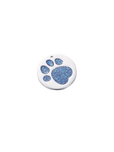 custom Stainless steel disc color glitter dripping oil dog footprint pet pendant