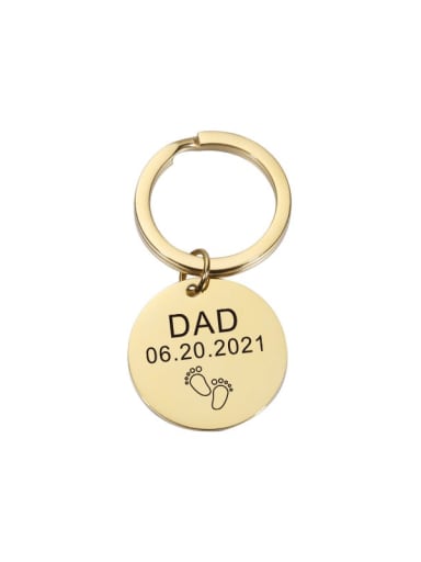 golden Stainless Steel Father's Day Gift Geometric Jewelry Accessories Key Pendant