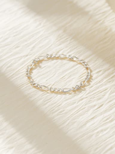 Platinum 1 925 Sterling Silver Bead Geometric Minimalist Bead Ring