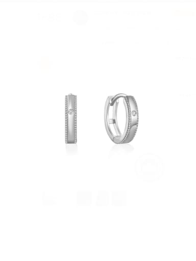 925 Sterling Silver Cubic Zirconia Geometric Minimalist Huggie Earring