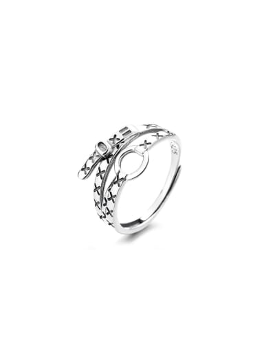 925 Sterling Silver Irregular Trend Band Ring