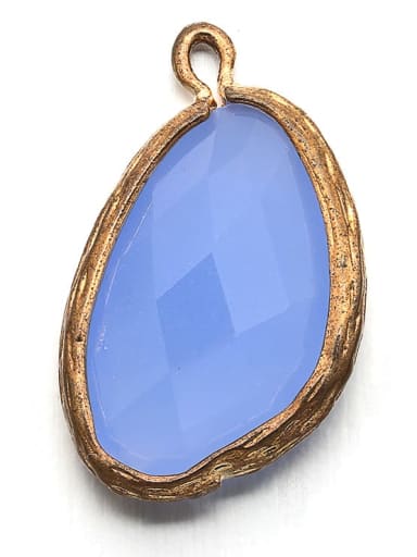 Brass Microset Large Fancy Colored Diamond Necklace Pendant