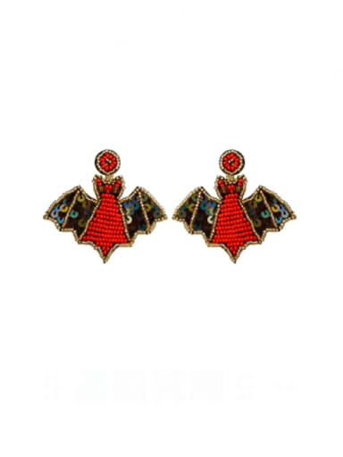 E69006 Red Alloy MGB beads Animal Hip Hop Pure Handmade Weave Earring