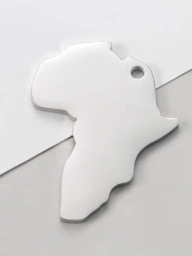 Steel color Stainless Steel Africa Map Shape Pendant