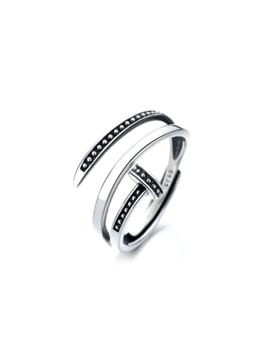 925 Sterling Silver Vintage Turn the screw Band Ring