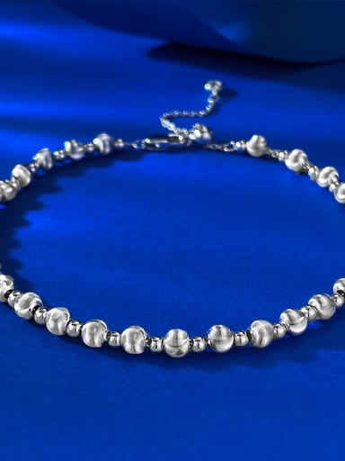 B122 ????4.0mm 925 Sterling Silver Geometric Trend Handmade Beaded Bracelet