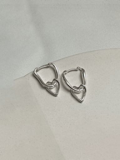 925 Sterling Silver Heart Vintage Drop Earring