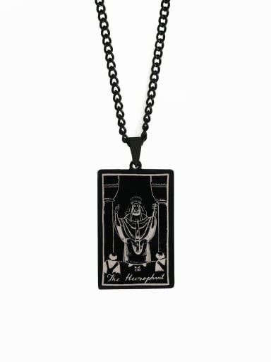The Hierophant's Tarot hip hop stainless steel titanium steel necklace