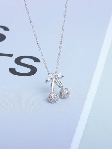 925 Sterling Silver Cubic Zirconia Friut Cute Necklace