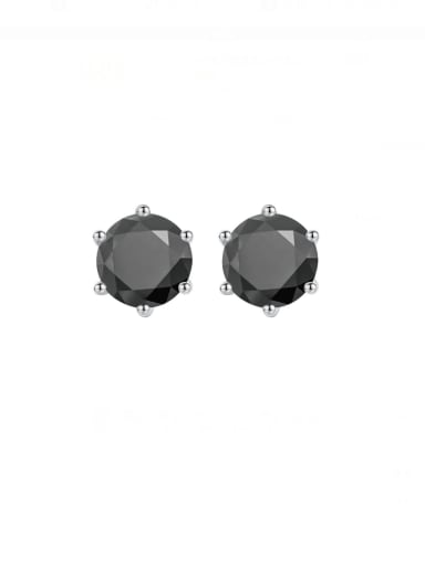 0.5 carat [Black Mosonite] 925 Sterling Silver Moissanite Geometric Dainty Stud Earring