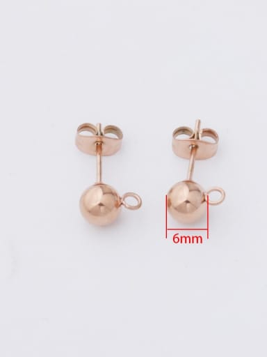 6mm rose gold Stainless steel Round with pendant earrings Accessories