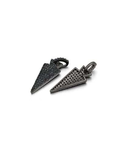 Brass Microset Black Small Umbrella Necklace Pendant