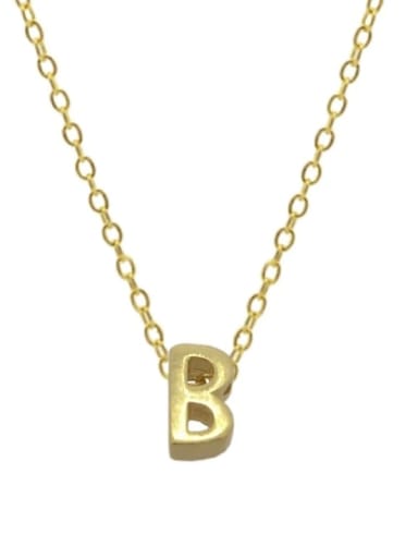Gold B 925 Sterling Silver Heart Minimalist Necklace