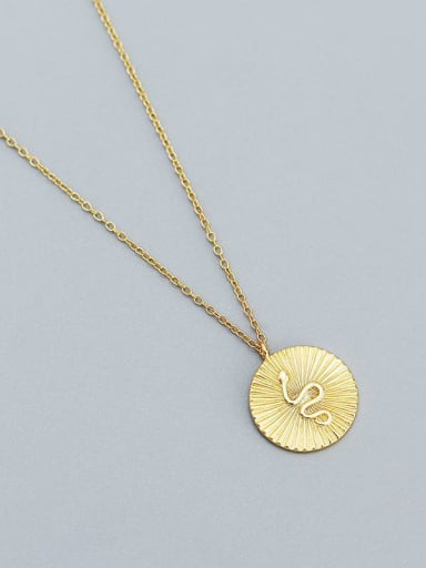 Golden 925 Sterling Silver Snake Vintage Necklace