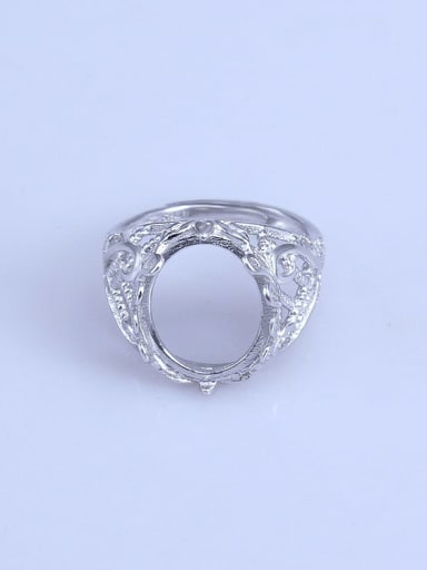 925 Sterling Silver 18K White Gold Plated Geometric Ring Setting Stone size: 8*10 10*14 10*15 12*15 13*18MM