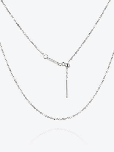 Platinum (Light Necklace) 925 Sterling Silver Cubic Zirconia Minimalist Letter Pendant