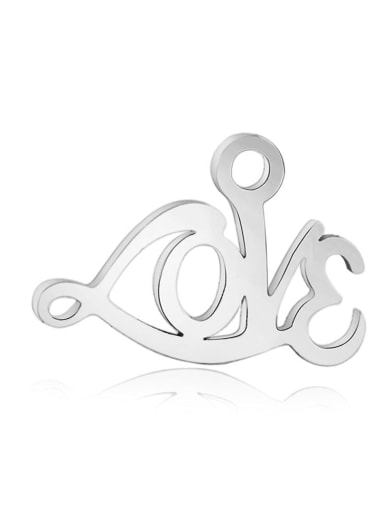 Stainless steel Letter Charm Height : 14 mm , Width:  9 mm