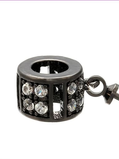 Gun black Brass Micro-set macro-hole bead accessories