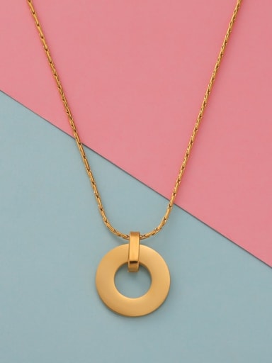 golden Stainless steel Round Trend Necklace