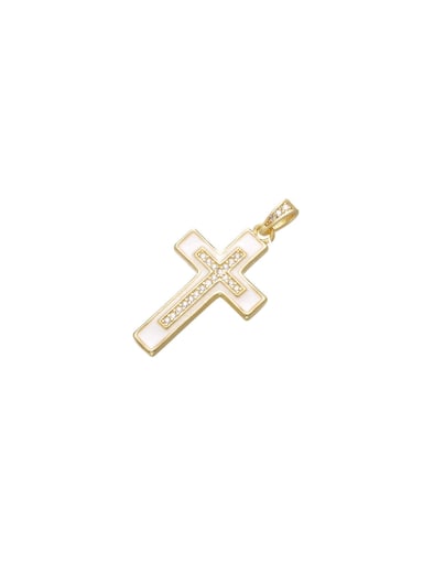custom Brass Microset Oil Drop Cross Pendant