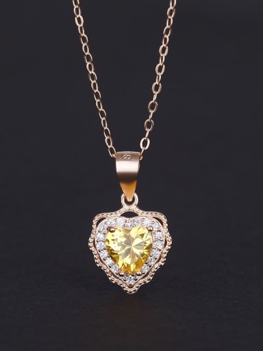 925 Sterling Silver Cubic Zirconia Minimalist Heart Pendant Necklace