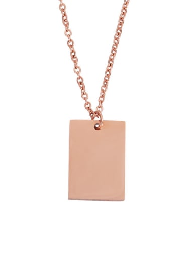 rose gold Stainless steel Rectangle Minimalist Necklace