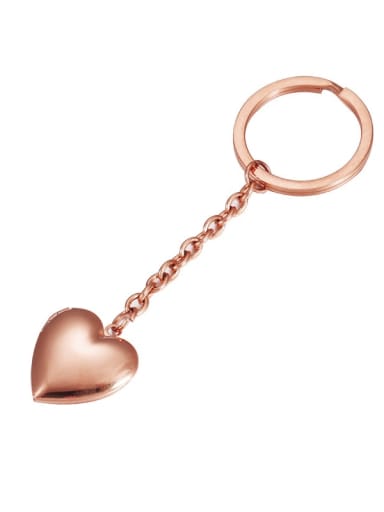 rose gold Stainless steel Heart Minimalist Key Chain