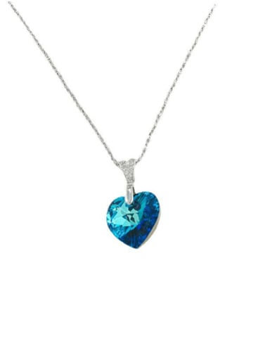 custom 925 Sterling Silver Synthetic Crystal Heart Dainty Necklace