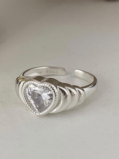 Alloy Cubic Zirconia Heart Trend Band Ring