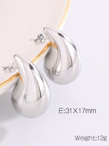KE109806,Big size, Steel Color Stainless steel Water Drop Dainty Drop Earring