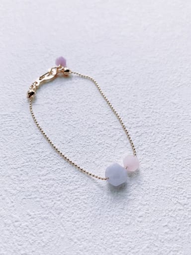 Natural  Gemstone Crystal Beads Adjustable Handmade Beaded Bracelet